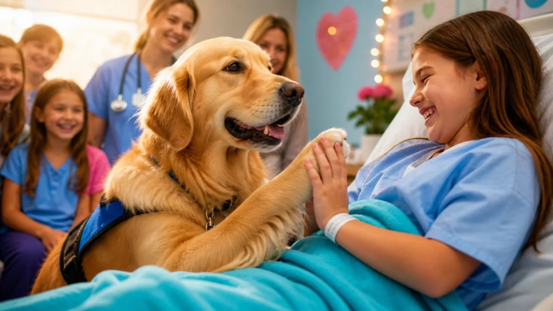 Golden Retriever Therapy Dog Guide - Benefits, Training & Real-Life Impact