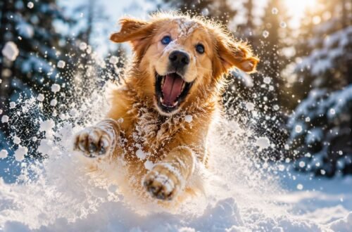 This Golden Retriever Saw Snow for the First Time… And Lost His Mind