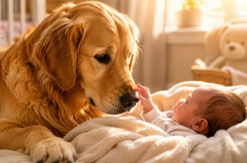This Golden Retriever’s Reaction to a New Baby Is Too Sweet to Handle